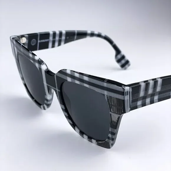 NEW Burberry BE4364 KITTY 399487 Check White/BlackGradient Unisex Sunglasses